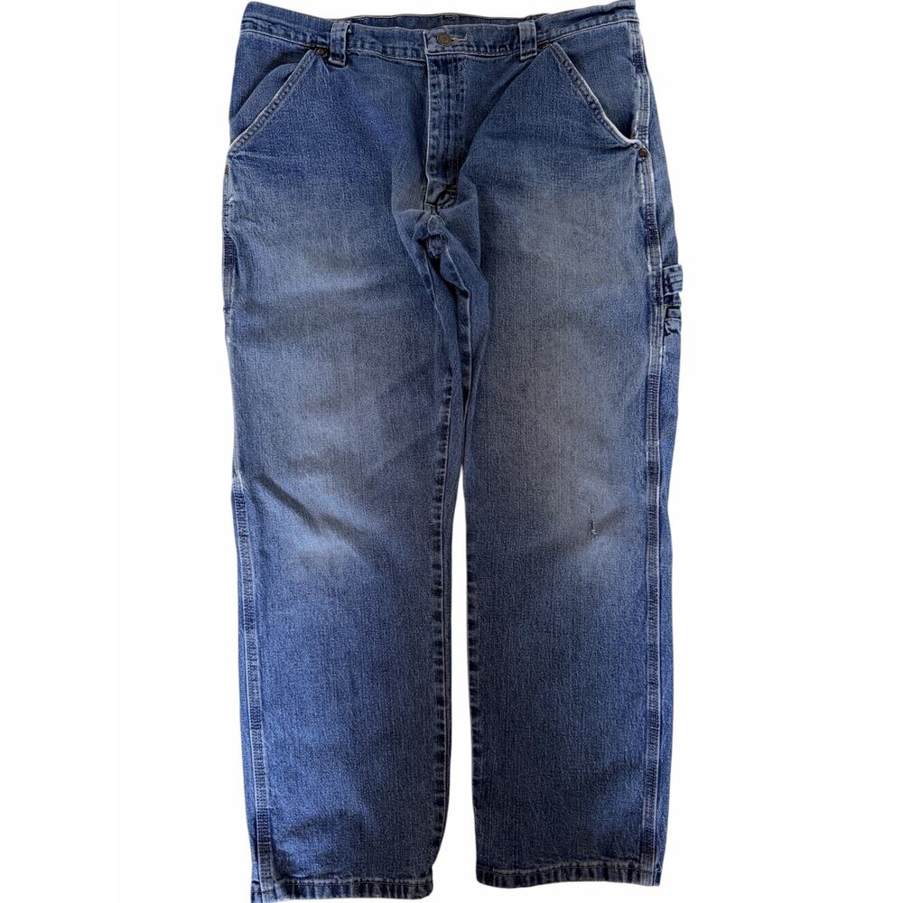 Wrangler Carpenter Jeans Mens 36x30 Blue Denim Workwear Utility Pants